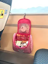 大容量化粧品収納ポーチ【旅行用・仕切り付き・持ち運び便利】