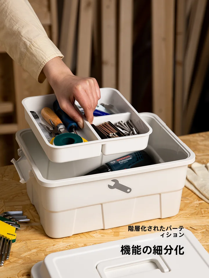 持ち運び便利なツールボックス【多機能・収納ケース・ハンドル付き】