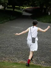 シンプルなブラックとホワイトのコットンリネンスカートパンツ【五分丈・四粒ボタン付き】（セットアップ対応）