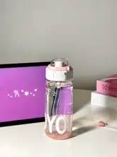 高品質のキャラクター付きストロー水筒【トライタン製・耐熱・大容量・女性向け】