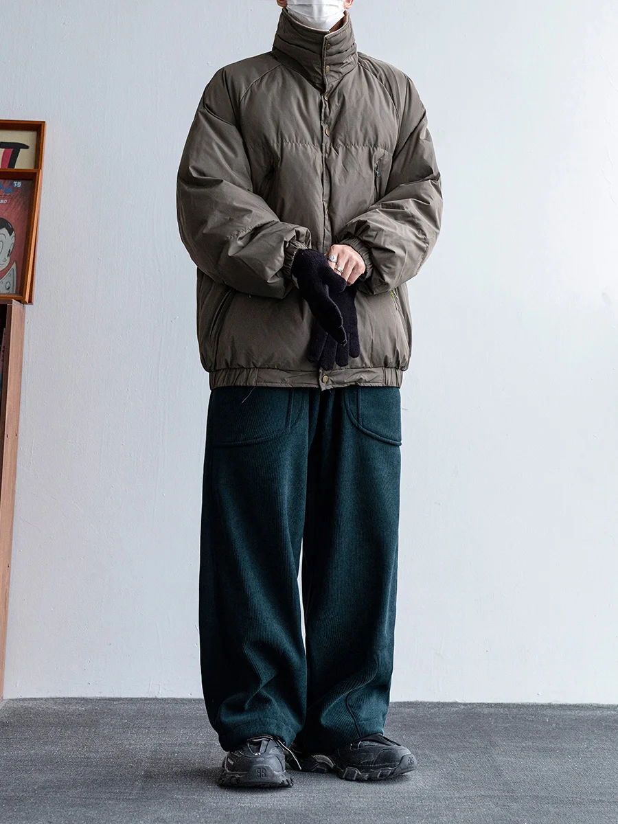 メンズ冬用コットンアウター：デザイン襟・保温・厚手で快適な冬の着用を実現