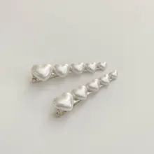 パールデザインの一文字ヘアクリップ【シンプル・フランス風・女性用】