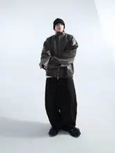 復古デザインの水洗い加工フライトジャケット【スタンドカラー・オーバーサイズ】