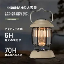 アウトドアレトロキャンプライト【LED充電式・超長持ち・多機能マントルライト】