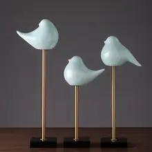 可愛い陶製の小鳥の置物【手作り・インテリアデコレーション用】