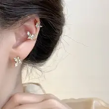 高級感ある蝶型イヤーカフ【微細なジルコニア装飾・穴あけ不要・軽やかなデザイン】