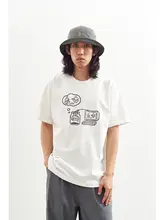 半袖Tシャツ ユニセックス コットン100% クルーネック ルーズ 喫茶柄 カフェ 「chichaqu」