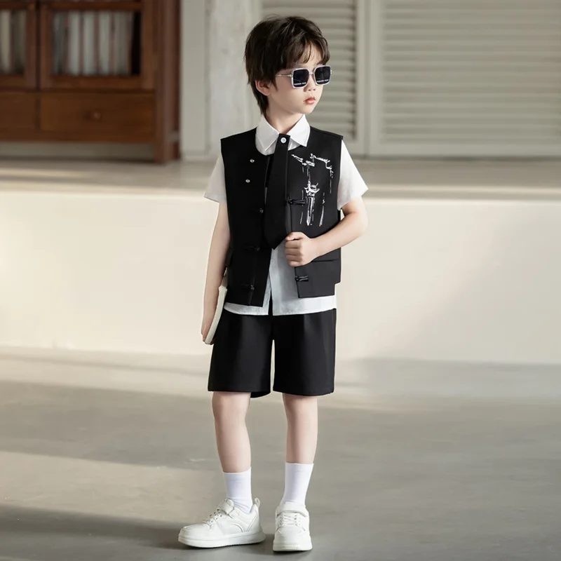 男の子用中国風礼服スーツ：子供の演出シーンに最適なデザインとサイズ対応