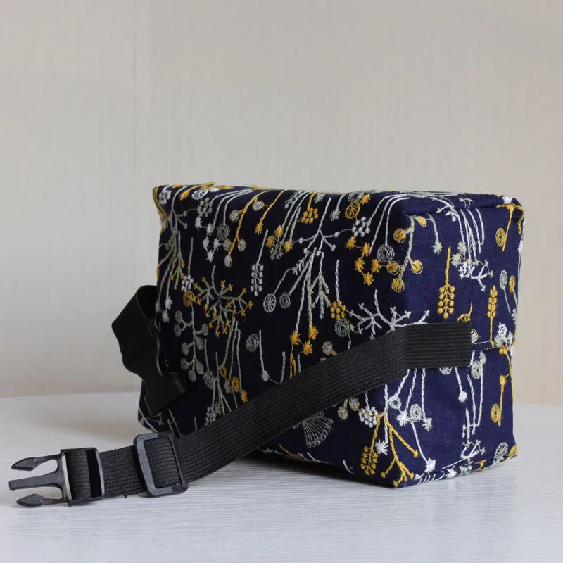 北欧風布製ティッシュボックス　刺繍花柄　車載・リビング用の収納効果を実証