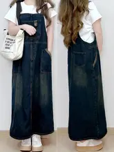 レトロデニムサロペットスカート【梨型シルエット・秋用・美しいライン】（セットアップ対応）