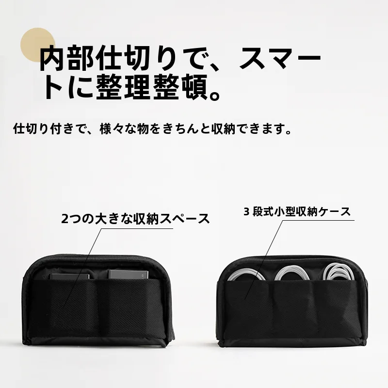 デジタル収納ポーチ【モバイルハードディスク保護・充電器・ケーブル・イヤフォン・USBメモリ用】