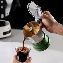 マキネッタ コーヒーメーカー 3バルブ 手動 セラミックヒーター対応 エスプレッソ コンパクト 家庭用 アウトドアセット 「Bincoo」