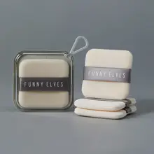 FunnyElves 丸形両面ベルベットフェイスパウダー用パフ【化粧用・交換用】