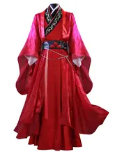コスプレ用 赤い衣装とウィッグ【剣士スタイル・ファンタジー】