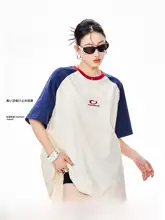 アメリカンビンテージ風 バイカラーソロナ半袖Tシャツ【クール感・速乾・ラグランスリーブ】