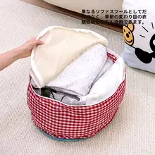リビングにぴったり！可愛い収納クッションスツール【座布団・人形収納・快適設計】