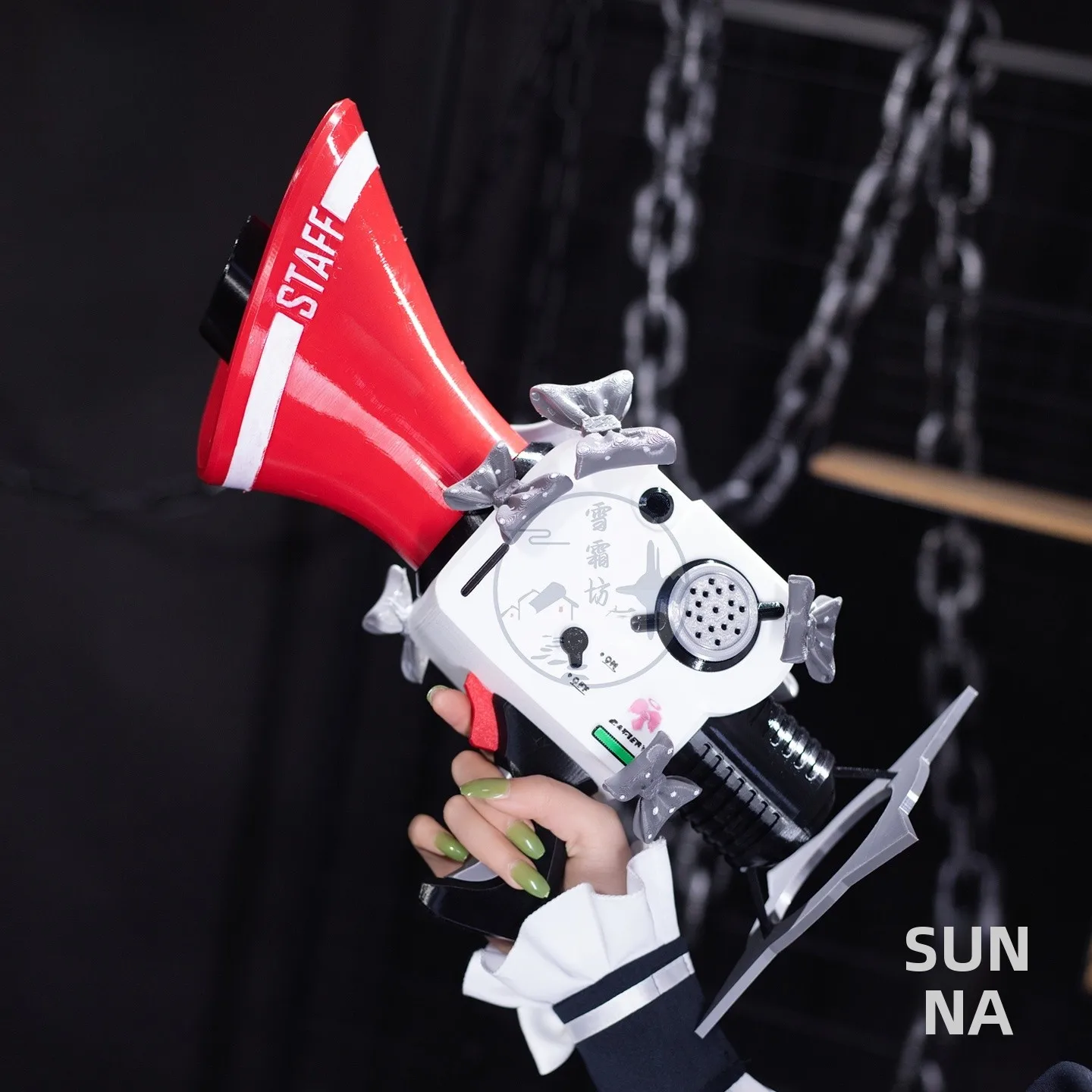 コスプレ用ラッパマイク：スピーカー付き・ヘッドセット対応の二次元武器装備