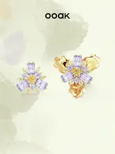 シンプルでエレガントなアイリスデザインの取り外し可能なジルコニアピアス（セットアップ対応）