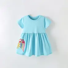 ワンピース キッズ ガールズ 半袖 コットン ラウンドネック 夏 プリンセスドレス 「malwee」