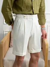 鹿三 メンズ 夏用スリムフィットショートパンツ【英倫風・軽量ポリエステル】