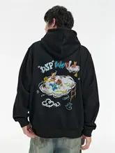 手描きカートゥーン雲刺繍フード付きパーカー【極上の柔らかさ・ゆったりデザイン】