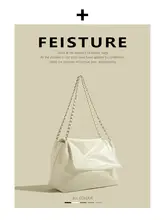 ショルダーバッグ レディース シルバー チェーン付き シンプル 上品「FEITURE」