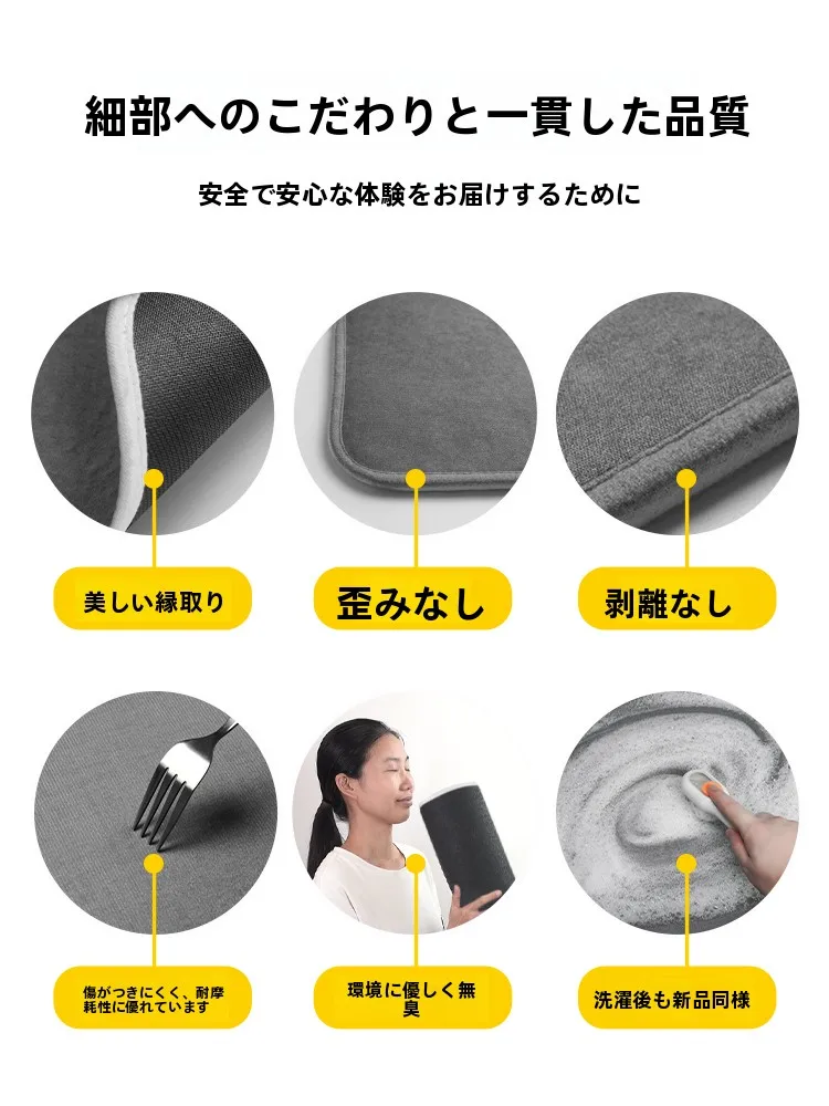 吸水性バスマット：防滑・ソフトシリカゲルで浴室の湿気と汚れを効果的に管理