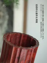 伝統的な文房具用 血檀製書画筆筒【大容量・木製・書斎用】