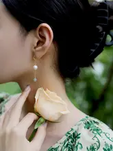 復古フランス風バロックパールイヤリング【和田玉使用・上級デザイン・女性用】