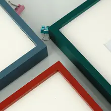 モランディ水彩画用カラフルな細いフレーム【赤・ダークグリーン・壁掛け用・子供画対応】