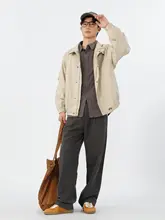 シンプルな無地の長袖シャツ【メンズ・コットン・秋用・正肩デザイン】
