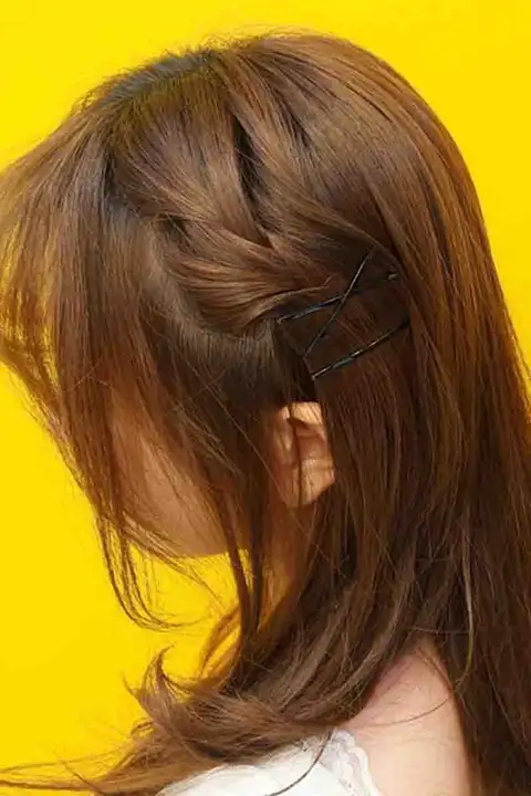 ブラック U字型ヘアクリップ【太め・サイドクリップ・固定用・前髪用】