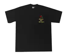 ゆったりとしたヒップホップデザインのショートスリーブTシャツ【厚手・小さめの襟】