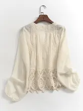 春用リボンデザインの透かしレースカーディガン【Vネック・長袖・女性用】