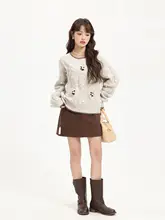 XinmonLee カラーブロックニットセーター【ラウンドネック・秋冬用・カジュアル・スリムフィット】