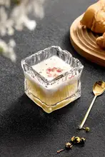 スクエアガラスボウル【朝食用・燕の巣と麦片用・デザートやアイスクリーム用・小型】