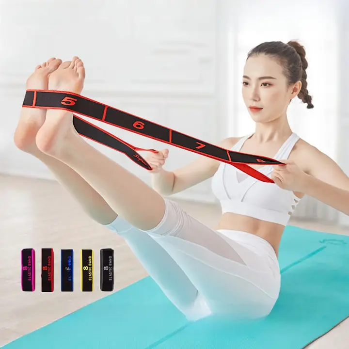 抗阻力デジタルエラスティックバンド【ヨガ・ストレッチ・女性用・多機能レッグトレーニング】