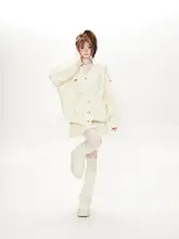 極上の柔らかさ！デザイン性の高いリボン付き花模様ニットカーディガン【春秋用・女性用】