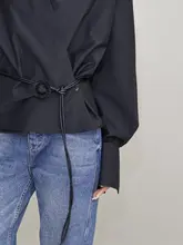 春季デザインの不規則なドレープ感シャツジャケット【シンプルスタイル・女性用】