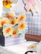 3D花束立体カード【教師の日・手作り・祝福メッセージ・ 封筒付き】