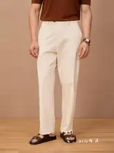 カジュアルなチノパンツ【コットン100%・ウォッシュ加工・無褶・ストレートレッグ】