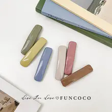 髪を傷めない洗顔用ヘアクリップ【クリームカラー・PUレザー・サイドバング対応・かわいいデザイン】