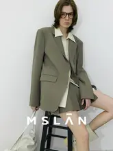 MSLAN ウール混紡カジュアルジャケット【オーバーサイズ・肩パッド付き・日常通勤用】