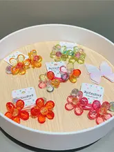 韓国風 透き通る花のヘアアクセサリー【女の子用・ポニーテール用】