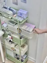 多機能移動式キャリーボード【サイドテーブル・収納力抜群・キャスター付き・多層設計】