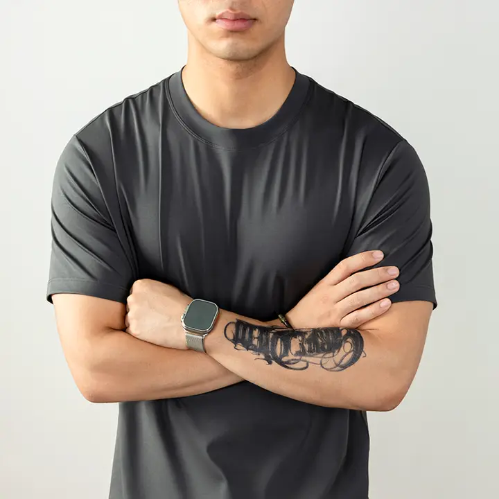 極上の柔らかさ！高級感のあるメンズ短袖Tシャツ【涼感・綿混・スムース仕上げ】