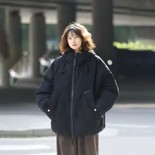 アメリカンスタイルのバットウィングスリーブ厚手フード付きコットンジャケット【冬用・アウトドア・男女兼用】