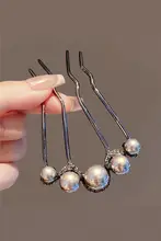 パール付きU字型アップスタイル用ヘアピン【四つ歯・ヘアクリップ】