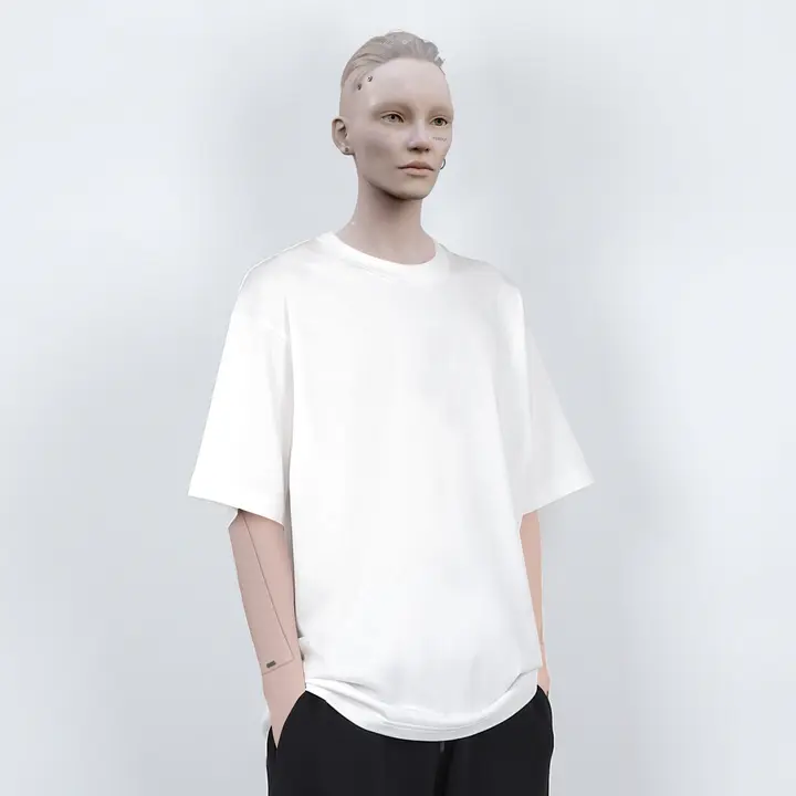 PERDU コットン100% ブラックホワイト 半袖Tシャツ【高密度・しっかりした生地・肌触り良好】