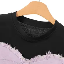 春用 蝶結びデザインの毛辺ステッチ Tシャツ【カジュアル・ショートスリーブ】